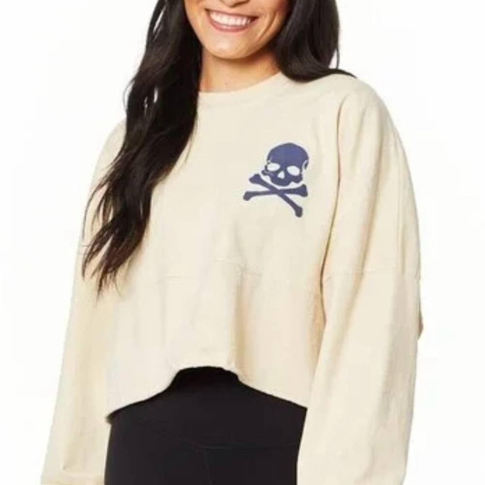 SoulCycle Cropped Spirit Jersey - Small Chalk (light beige) $88 MSRP